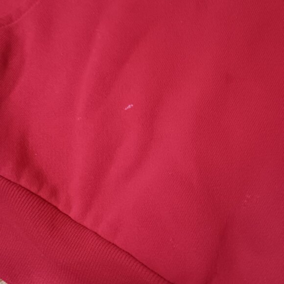 Vintage XL Nebraska Huskers Red Hoodie Sweatshirt Big Red 90s Patch Pullover USA - Picture 3 of 8